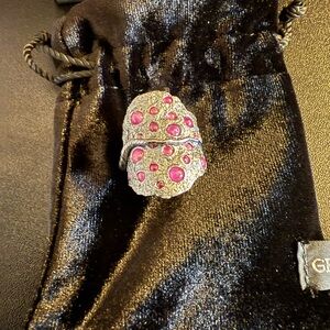 Black Rhodium with Rubies ring